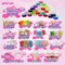 75-Pc Jumbo Mega Birthday Party Slime Kit for Girls Ages 6 7 8 9 10, 11 and 12-30 DIY Slime Pack Soft, Color Slime Gels, Cloud, Clear, Butter, Glitter, Crunchy, and Glow in Dark Slime Making Kits